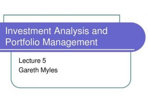 Investment and Portfolio Management代写
