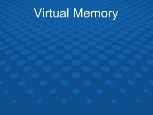 Virtual Memory代写